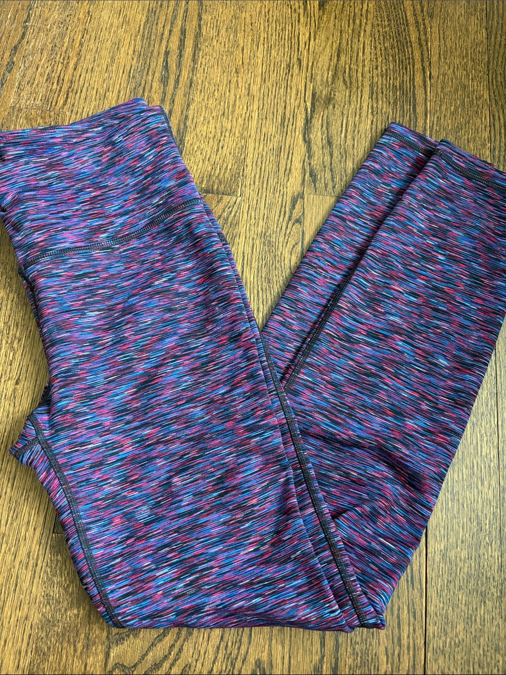 Women's Blackout Active Leggings in Purple Pink Space-Dye